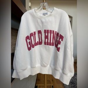 NWOT Gold Hinge Wide Arm Sweatshirt White Raspberry M
